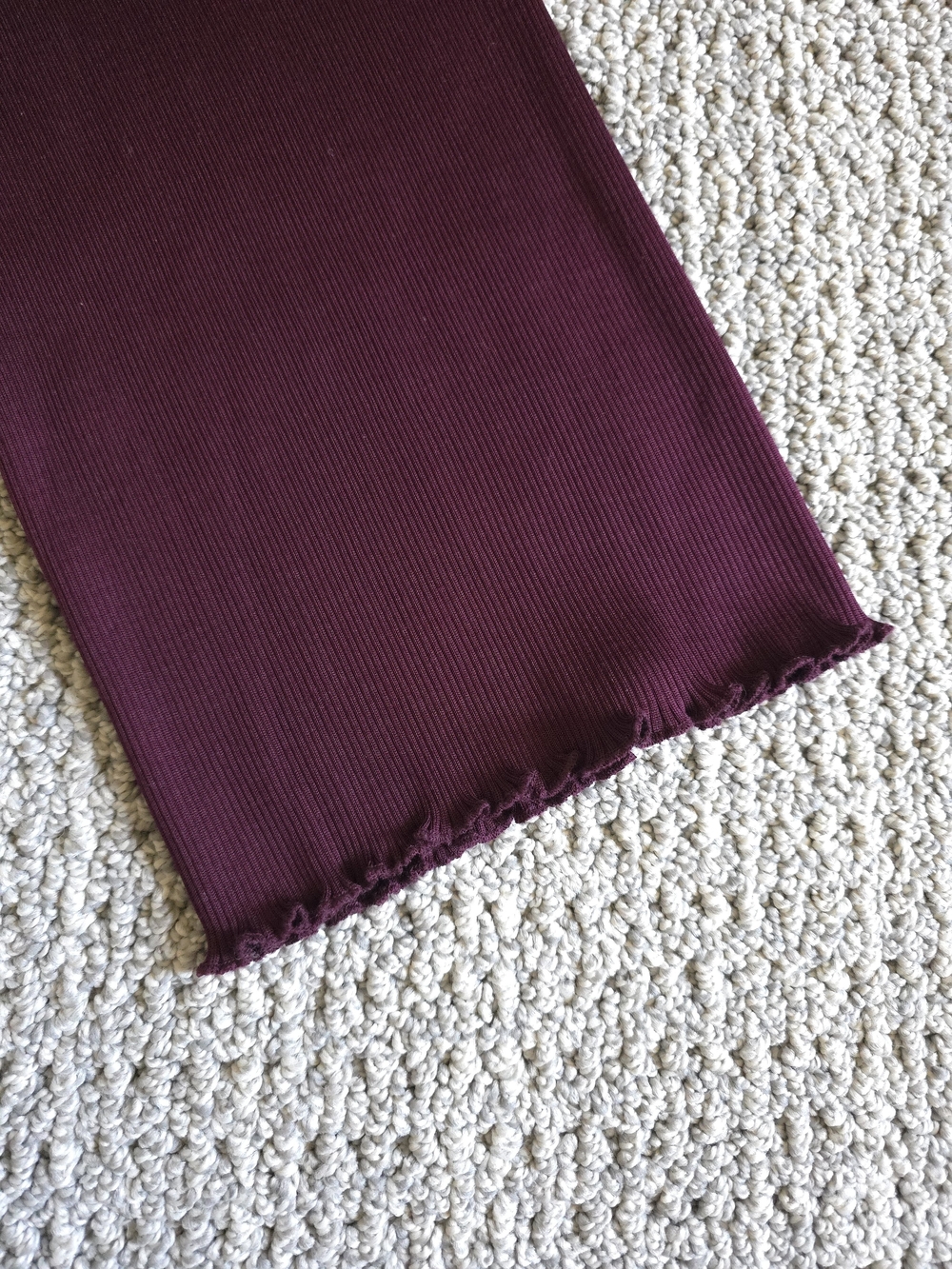 Salomay Silk Stretchy Burgundy Tank with Ruffle Trim - Picture 2 of 15